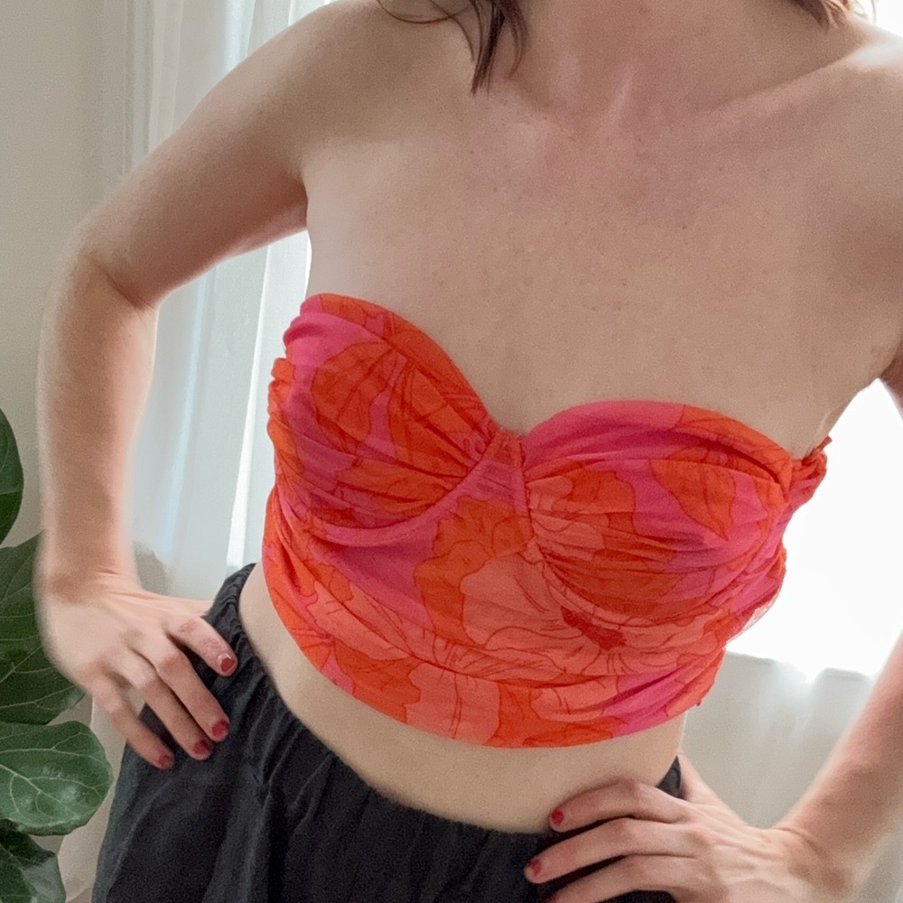 Mesh sweetheart tube top
